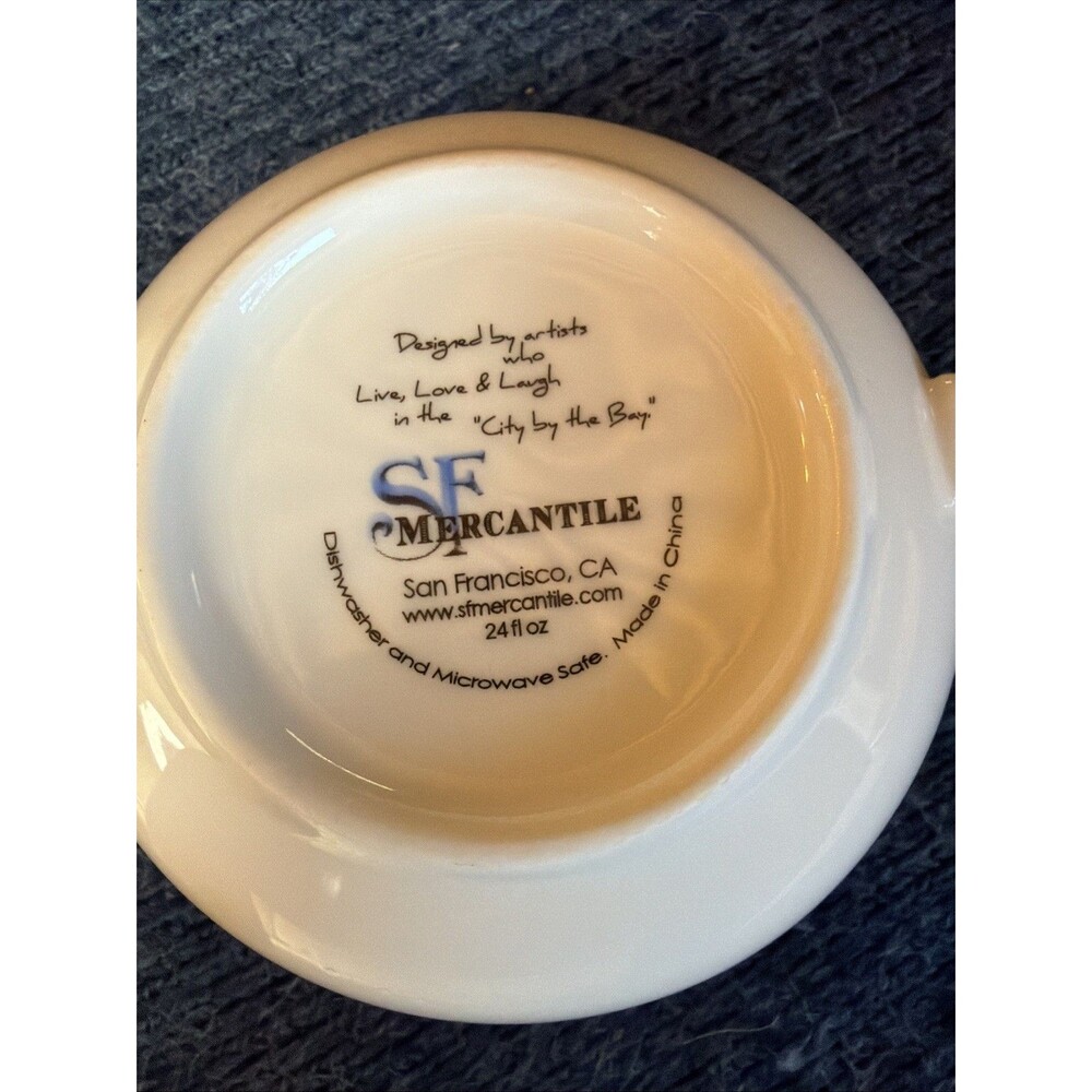 SF Mercantile San Francisco Skyline Soup Mug 24oz Ceramic Heart Detail Cup - Picture 4 of 4